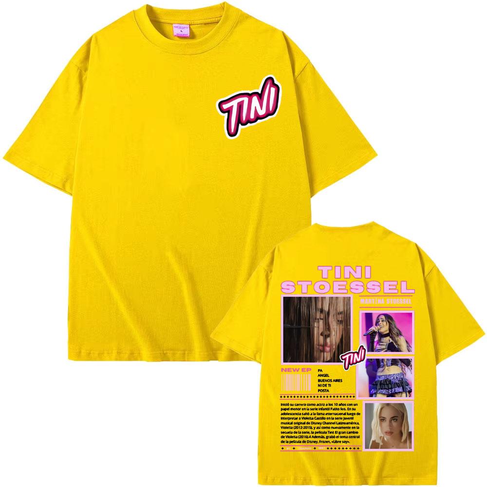 Singer TINI STOESSEL 2025 Tour Cover T Shirts Unisex Womens Clothing Fashion Aesthetic T Shirt Casual ONeck Short Sleeve Tshirt