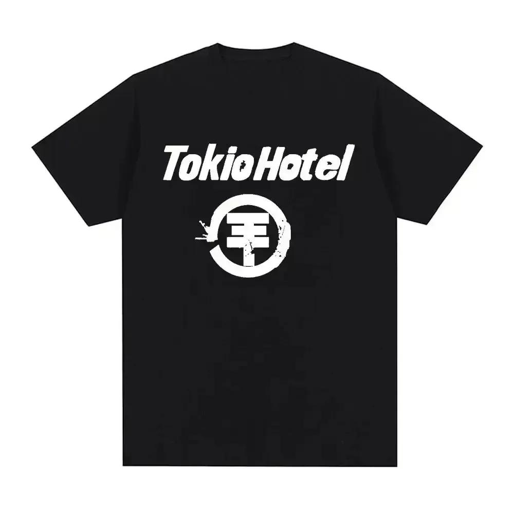 Rocková kapela Tokio Hotel Kaulitz Tisk Tričko Bavlněné tričko Trend krátký rukáv Tee Dámské hip hop streetwear tričko oblečení