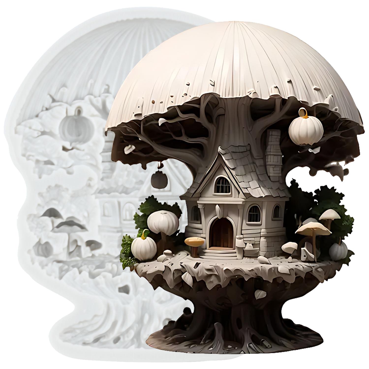 

Силиконовые молды для мастики «Домик на дереве» Украшение для торта Топпер для кекса Шоколадные конфеты Сахарная паста Полимерная глина серый