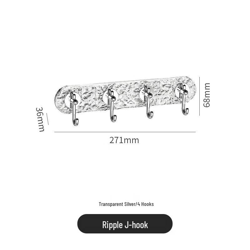 UD J-Type 4-Hook No-Drill Bathroom Hanger