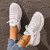 Shoes: Women's 2025 Summer New Casual Sneakers: Fly-Woven Mesh, Breathable, Lightweight, Soft Soles, Versatile Lace-Up Single Shoes
