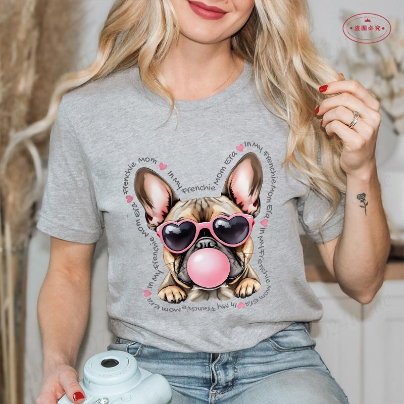 French Bulldog Unisex T Shirt Fashion Dog Graphic Tops Summer Short Sleeve Tees Harajuku Streetwear Aesthetic Female Clothing