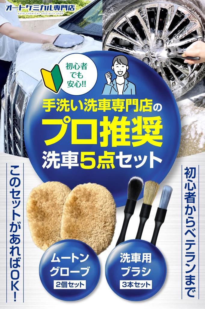 Galacoat Car Wash Shearling Natural Wool Detail Brush Sponge, Gloves, 100% [5-piece Set]
