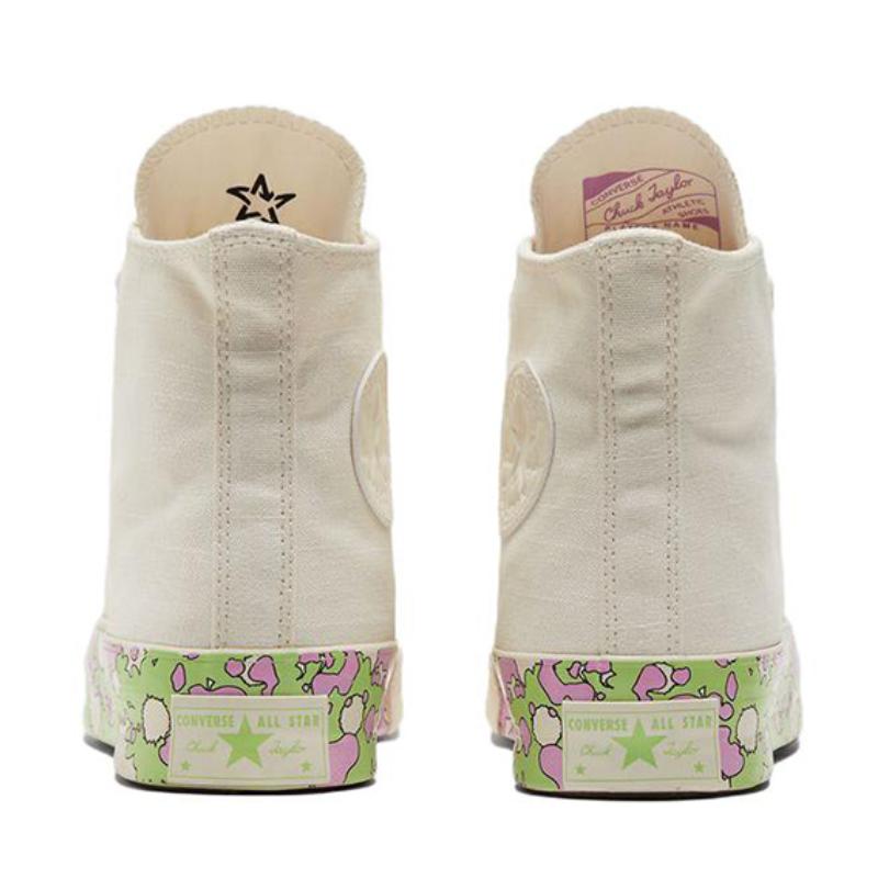 Converse 1970s Chuck Taylor All Star floral high-top canvas shoes women's white, green and purple