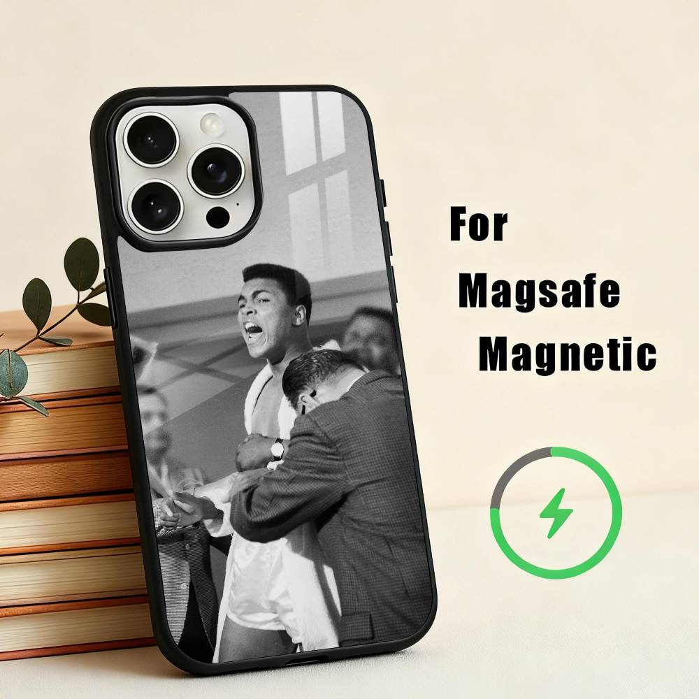 

Boxing M-Muhammad A-Ali Phone Case For iPhone17,16,15,14,13,12,11 Plus,For Magnetic Wireless Charge Cover iPhone14PRO
