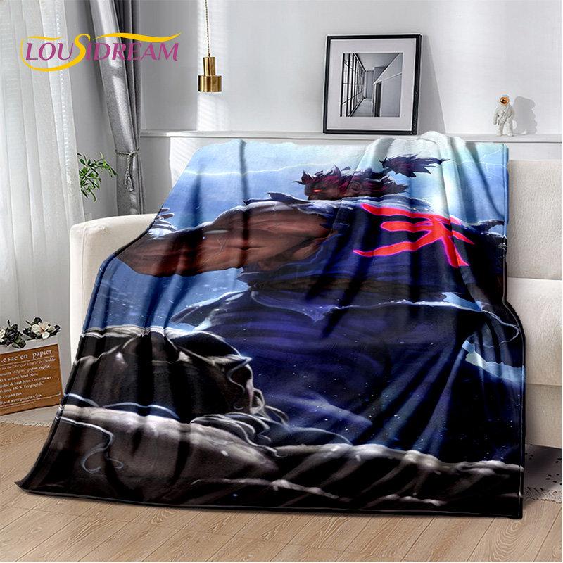 Street Fighter Retro Game Gamer Soft Plush Blanket,Flannel Blanket Throw Blanket for Living Room Bedroom Bed Sofa Picnic Cover
