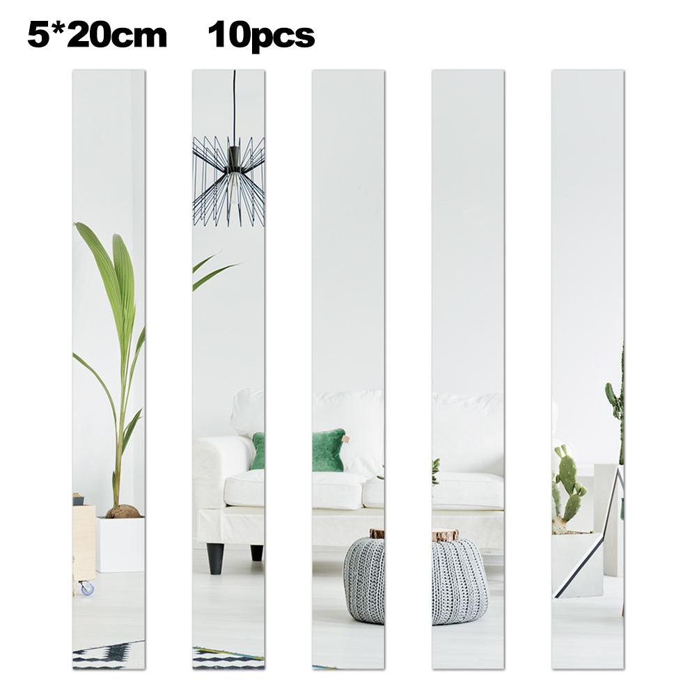 Modne Lustra Akrylowe w Długie Paski 5*20CM Opakowanie 10 Sztuk Podkreśl Twój Pokój