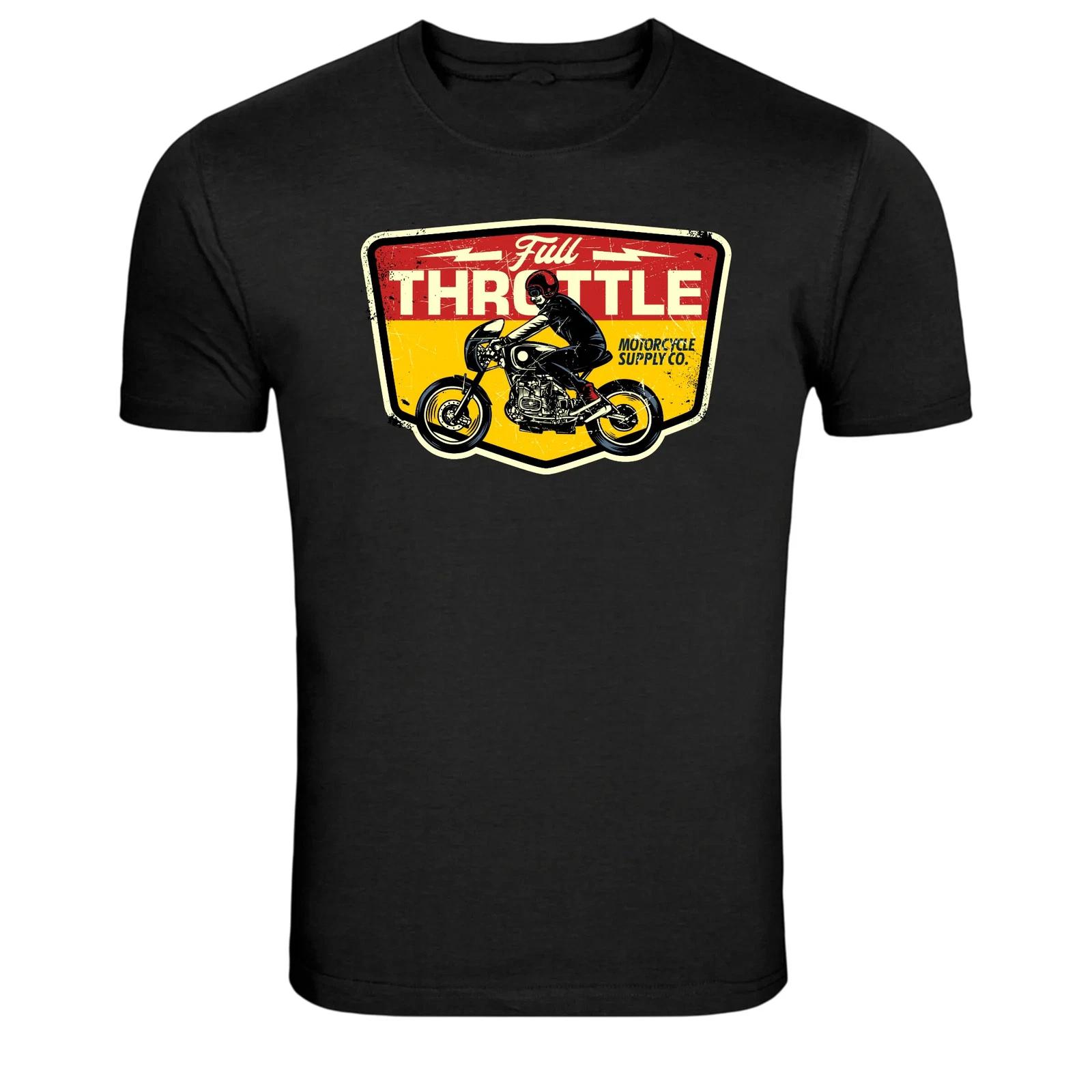 Full Throttle Vintage Motorcycle Rider Graphic T-Shirt XS