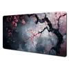 Romantische Kirschblüten und Pagoden-Design Großes Mauspads Schreibtischunterlage Genähte Kante Rutschfest Langlebiges Gaming-Pad Tapis De Souris