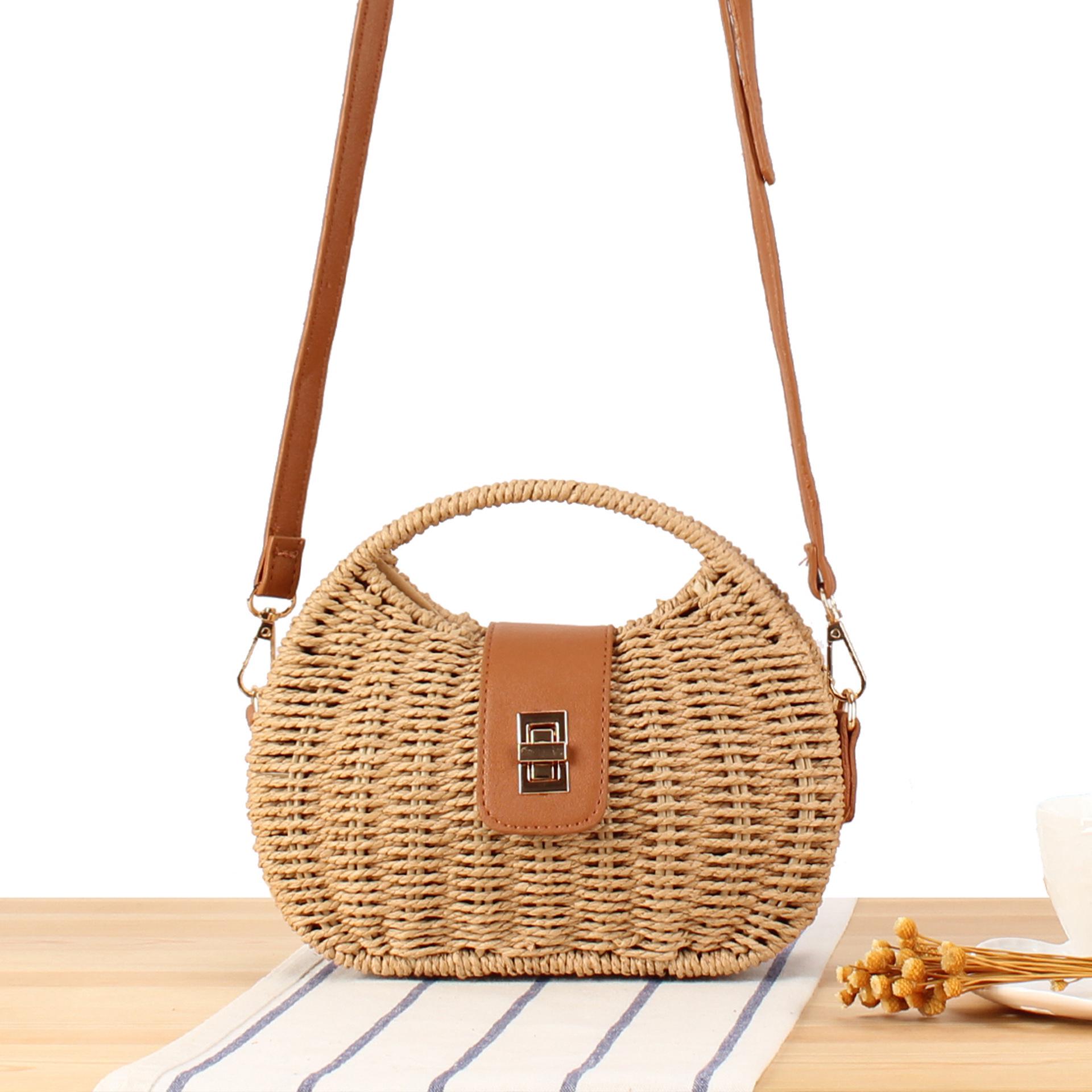 

2025 French Fashion Straw Bag: Versatile, Casual Beach & Seaside Vacation Essential for Ladies верблюд