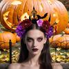 Dark Series Flower Hairband with Skull Decors For Women Girl Halloween Costume Party Role Playing Accessory Headpiece