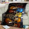 Cobertor de Guitarra Elétrica Baixo Guitarra Clássica, Manta para Casa Quarto Cama Sofá Piquenique Escritório Caminhadas Lazer Cobertura para Sesta Infantil