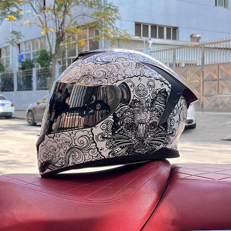 Motorcycle Helmet Casco Motorbike Capacete Seasons Street Touring Motorcycle Helmet RED Black Adult DOT