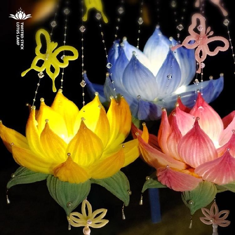 Chinese Festival DIY Decoration Set Traditional Flower Lamp Craft Supplies With Sticks For Home Parties