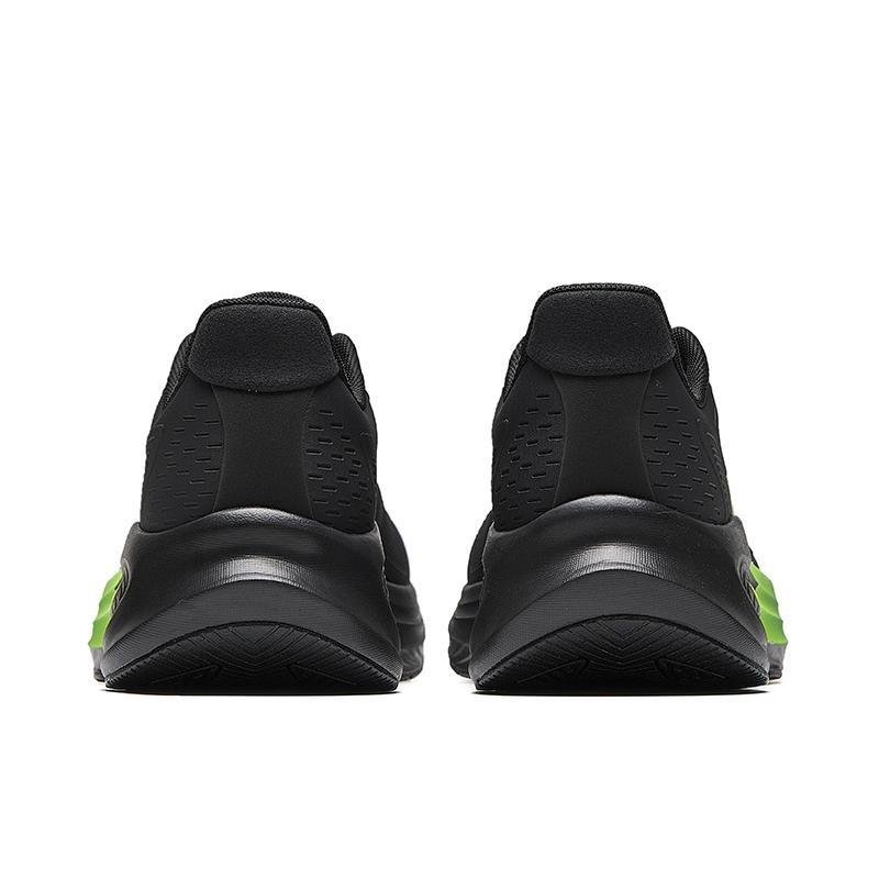 Anta Men Venom Sting 6 Leather Mesh Low Running Shoes Black Green 912515511-12