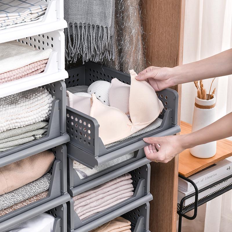 

Многоцелевой ящик для хранения: ПП Пластиковая корзина для организации одежды, гардероба, игрушек для спальни Small S серый