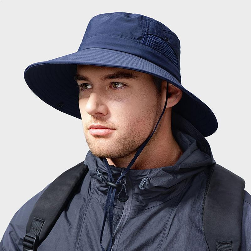 Summer Outdoor Water-Repellent Mountaineering Fisherman Hat Men's Big Head Thin Quick-Drying Hat