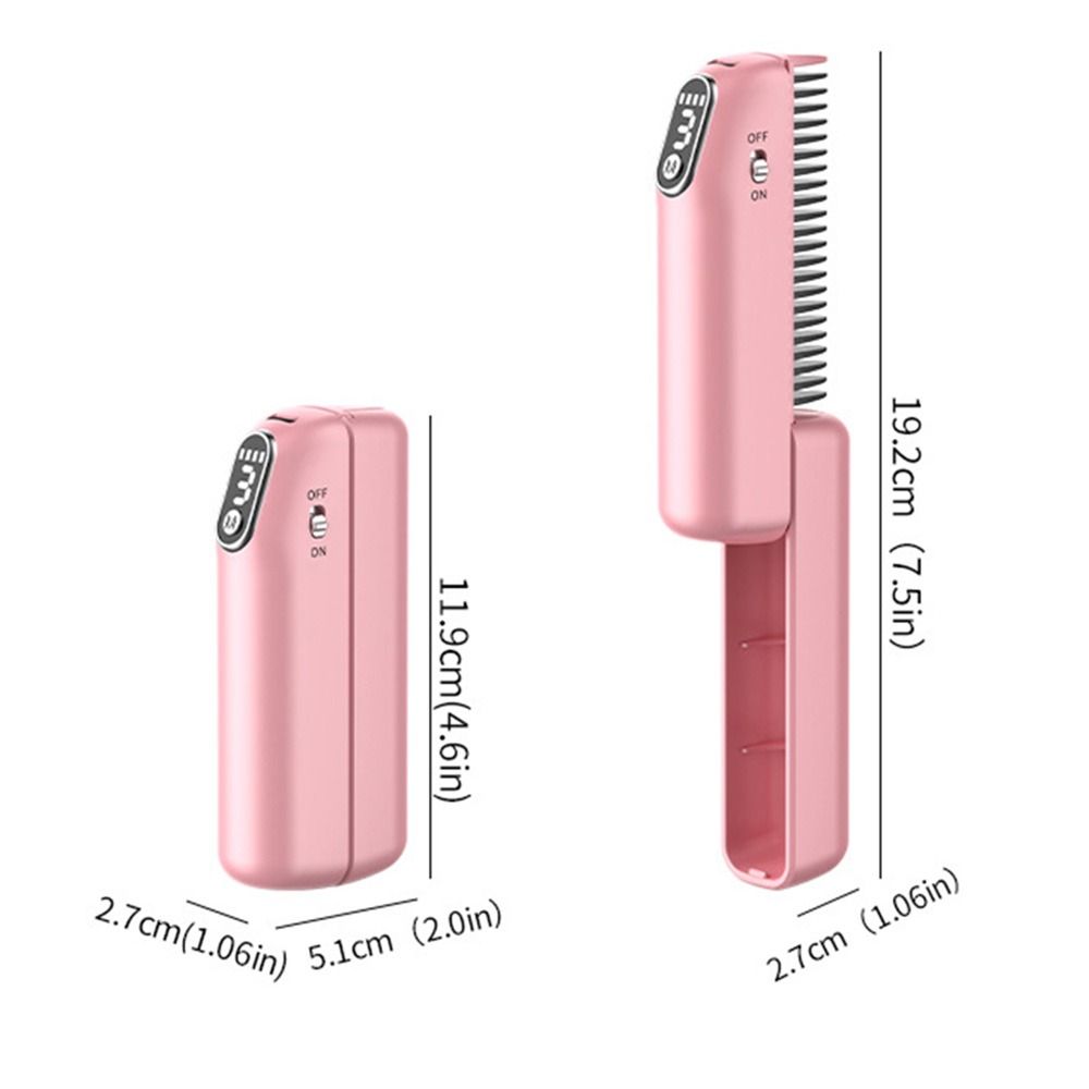 Anti Scald Electric Hair Straightening Comb Scalable Fast Heating Negative Ion Straighten Brush Smooth Comb Teeth 3 Modes