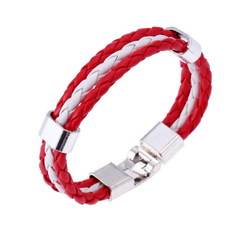 Bracelet en Cuir PU Tressé pour Hommes Femmes