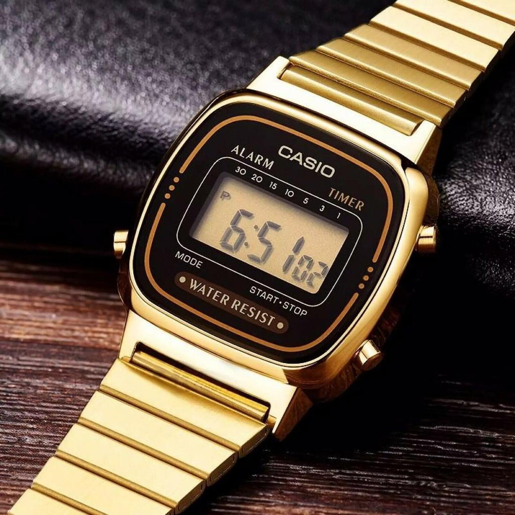 Gold Tone Digital Watch RETRO LA670WGA-1D Women's