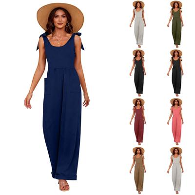 Women's Casual Color Sleeveless Jumpsuit Pantsuit