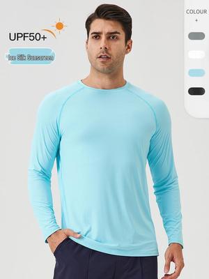Men's Breathable Ice Silk Sun Protection Long Sleeve Running T-shirt