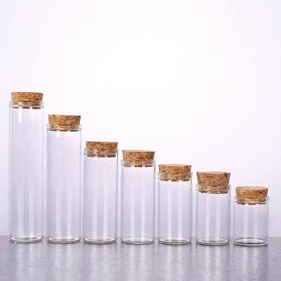 30mm Hohe Borosilikat Glasflasche mit geradem Hals und Holzstopfen
