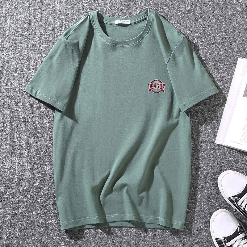 Herren Sommer Casual Kurzarm T-Shirt Reine Baumwolle Atmungsaktiv Übergröße Lockeres und Bequemes Rundhals-T-Shirt