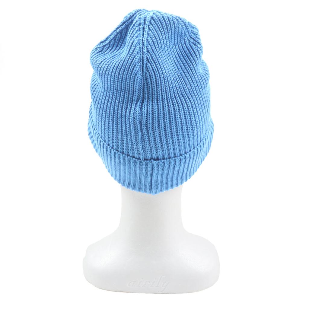 Excellent MONCLER Knit cap Hat with logo patch blue cotton mens Used