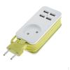 EU-Stecker Steckdosenleiste Steckdosenverteiler Reise-Steckdosenleiste 5 Steckdosen mit 4 USB