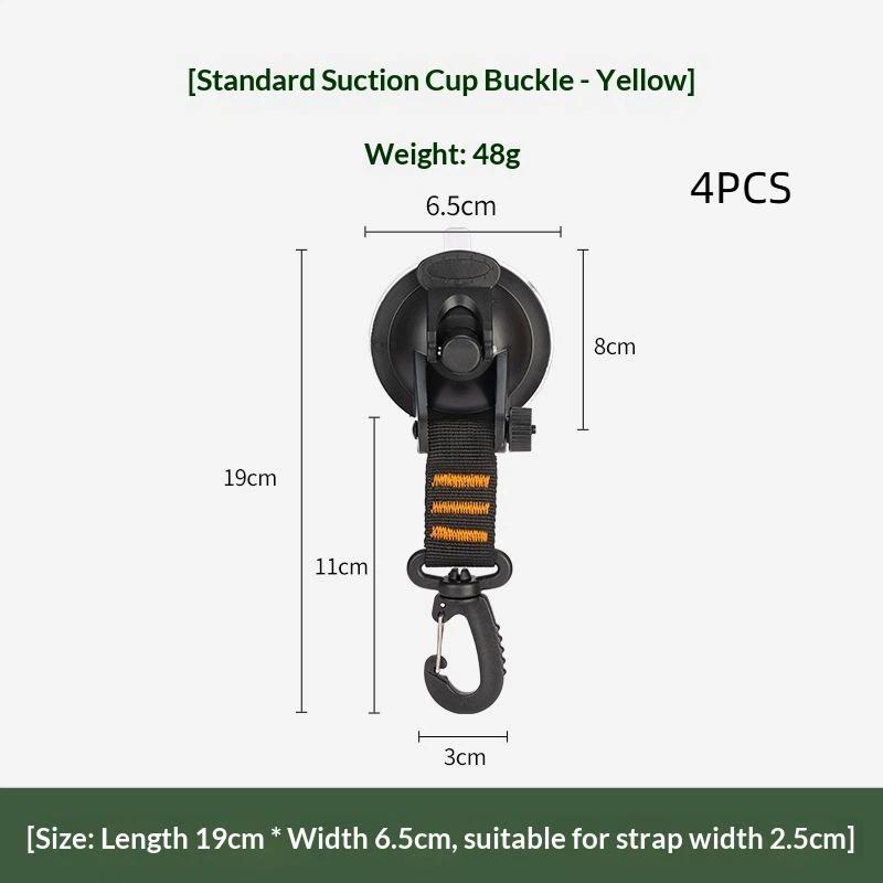 4 Pcs Car Tent Suction Cups Outdoor Camping Rope Powerful Suction Cup Buckle Side Tarps Tent Suckers Anchor Securing Hook