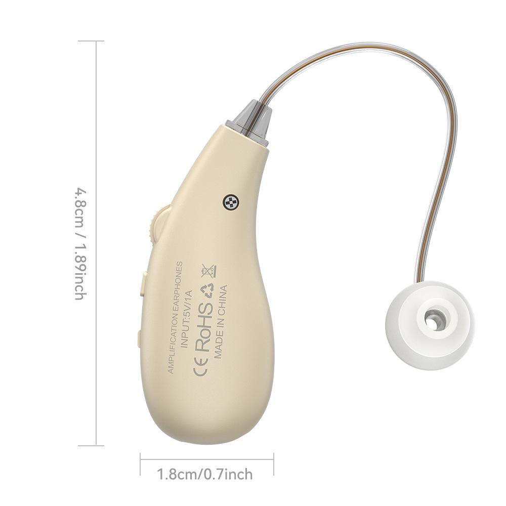 Wireless Hearing Aid with Ear-Hook for Seniors - Single Ear Sound Amplifier