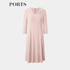 PORTS Women's 2025 Early Spring V-Neck Midi Dress