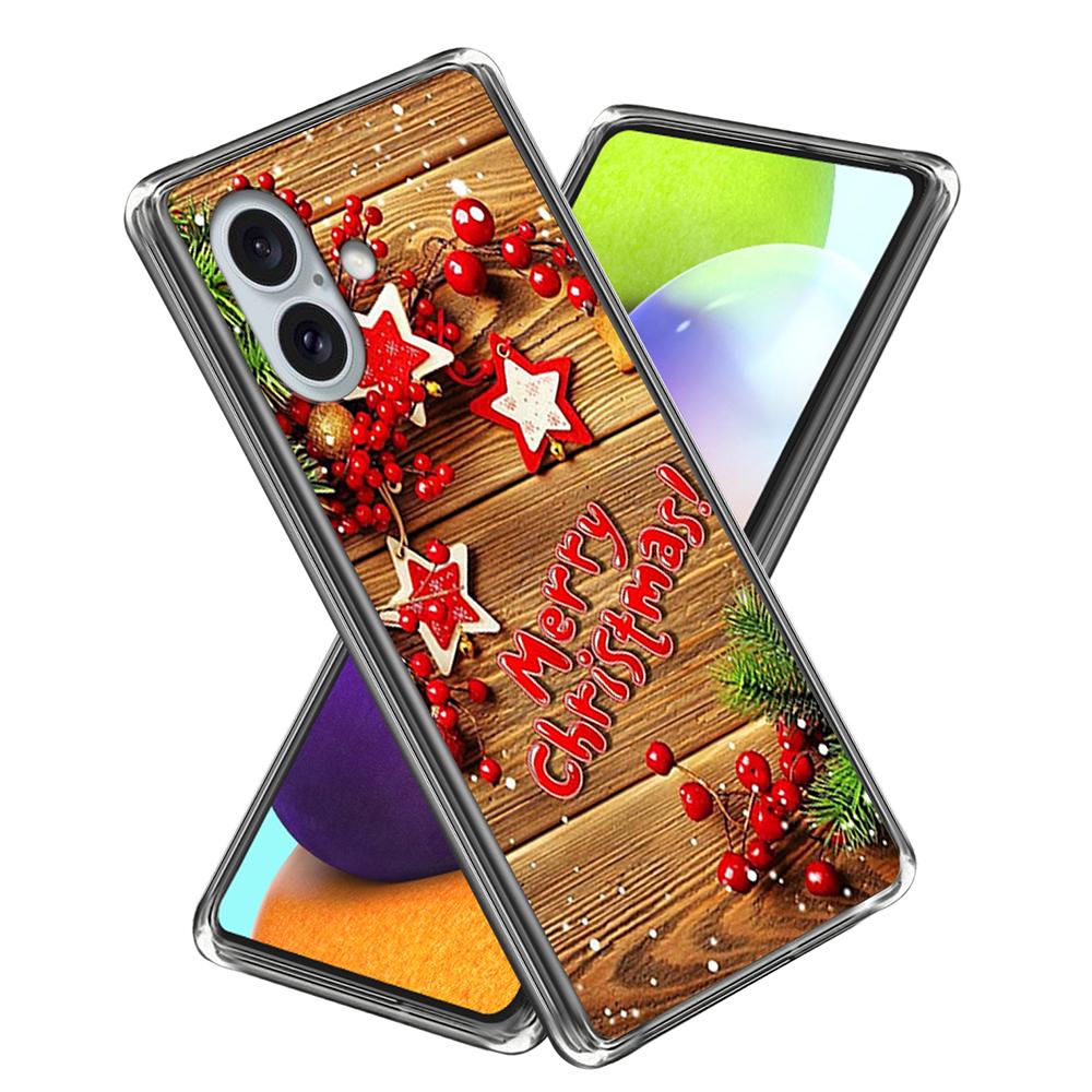 For iPhone 16 Case Christmas Pattern Printing Soft TPU Phone Cover