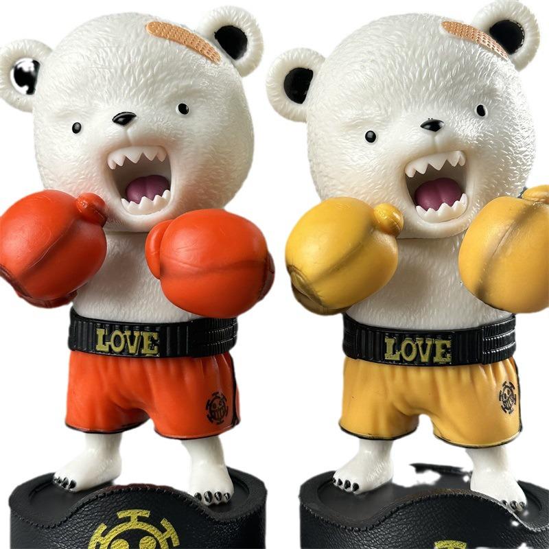 One Piece Bepo Bear Boxing Gloves Anime Figure Statue - Cute Desktop Ornament