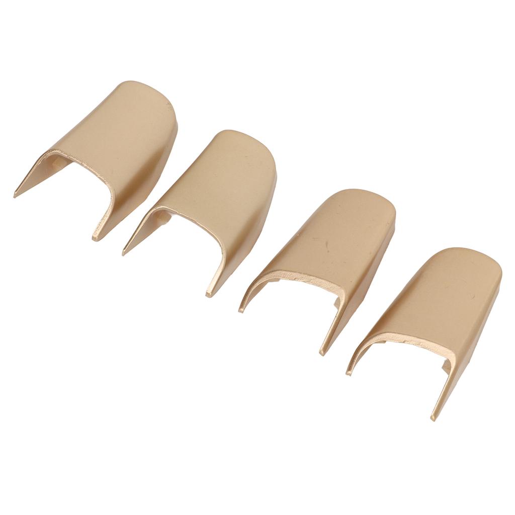 4PCS Door Pull Strap End Cap Light Gold ABS Plastic Luxury Scratch Resistant for Town Car 2003 To 2011