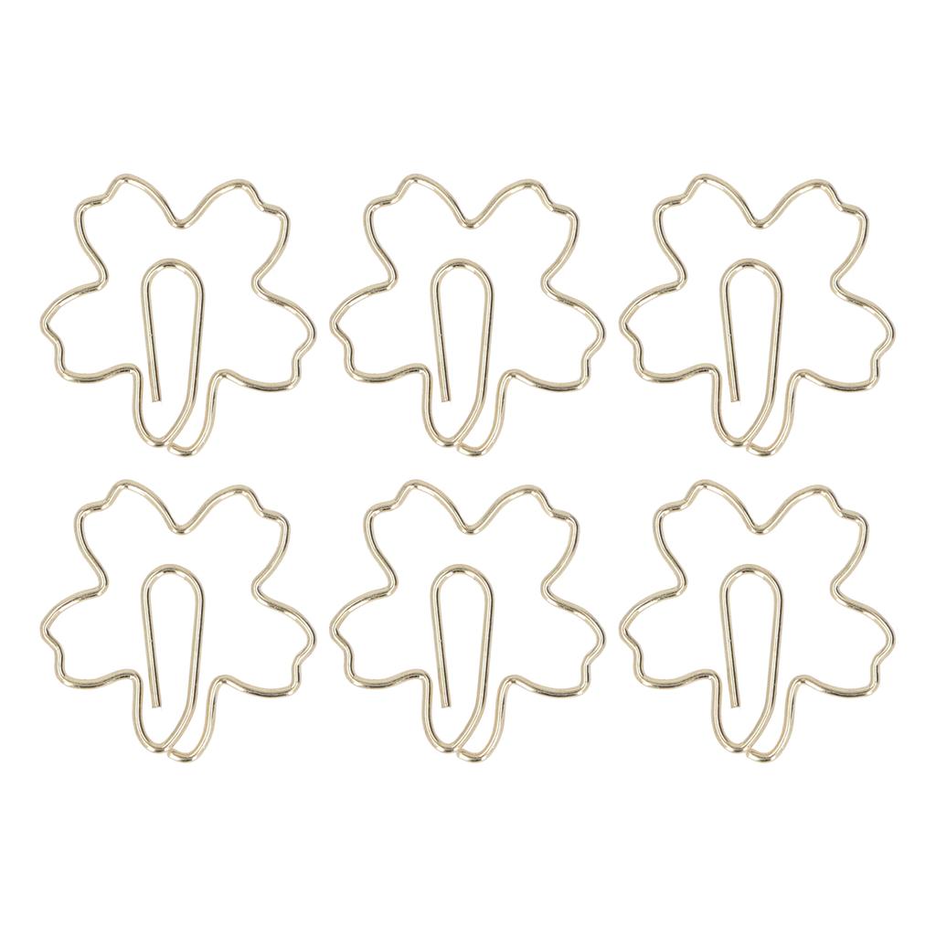 100pcs Gold Paper Clips Flower Shaped Paper Clips Electroplating Cute Special Fun Paper Clips for Ki