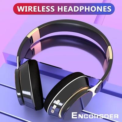 Sammenleggbare trådløse Bluetooth-hodetelefoner 3D-stereohodesett Headset Støyreduksjon Gaming-øretelefoner med mikrofon