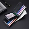 Leather Men's Wallet Oil Wax Leather Dollar Wallet RFID Anti-RFID Cowhide Change Bag Card Holder