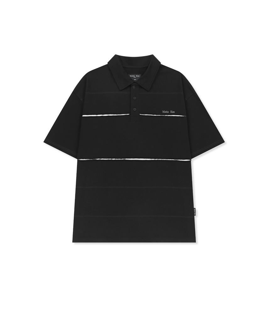 Mattengkim Cut Out Block Collar Top For Men In Black