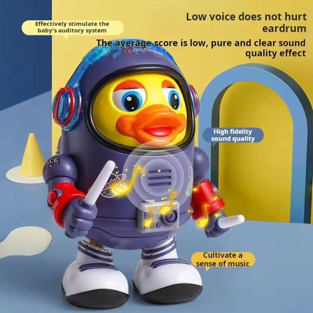 Plastic Dancing Astronaut Duck Toy Sound And Light Duck Musical Interactive Toy  Birthday Gift