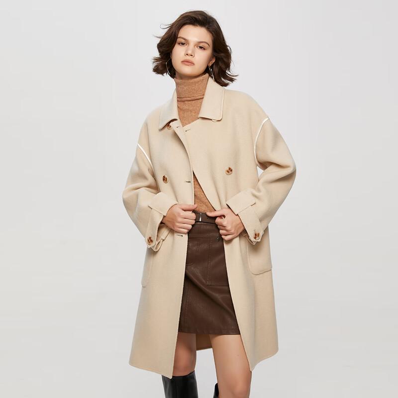 TaTu Women's Winter Lapel Wool Blend Mid-Length Coat