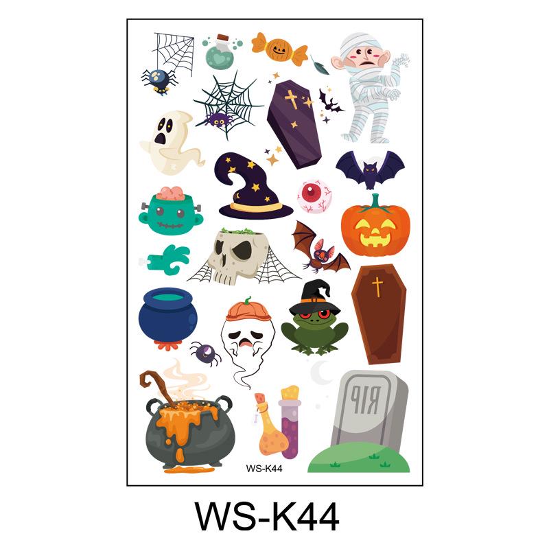 Waterproof Halloween Cartoon Tattoo Stickers for Kids - Pumpkin Magician Theme