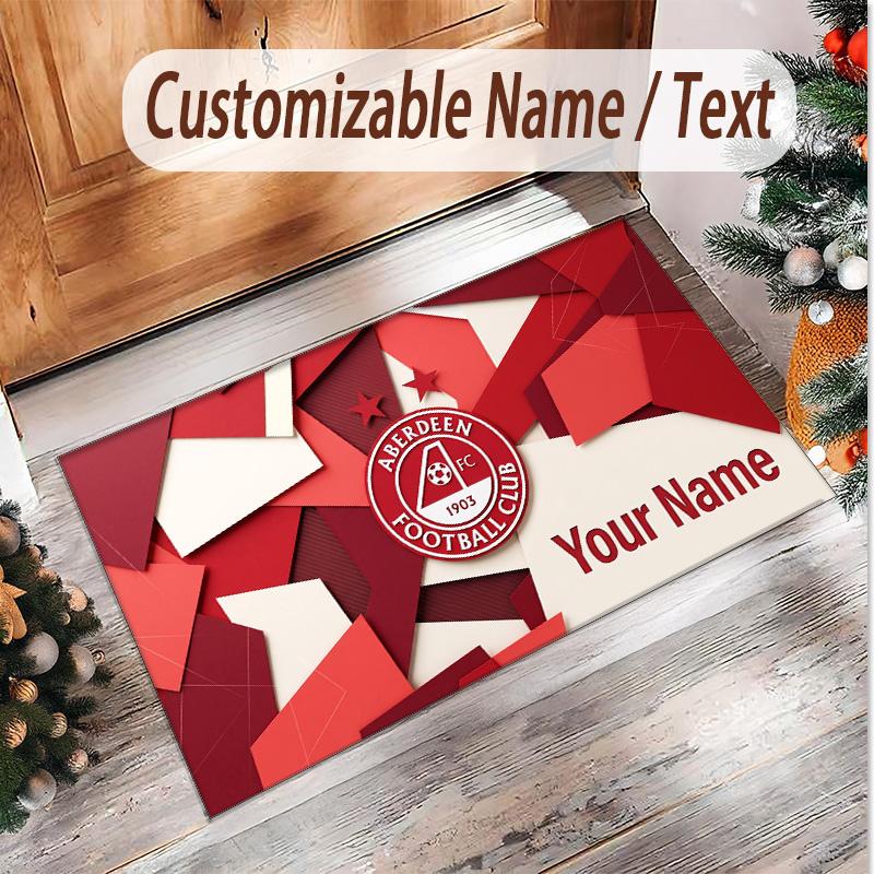 Personalized Crystal Velvet Carpet Aberdeen FC Pattern Non Slip Floor Rug
