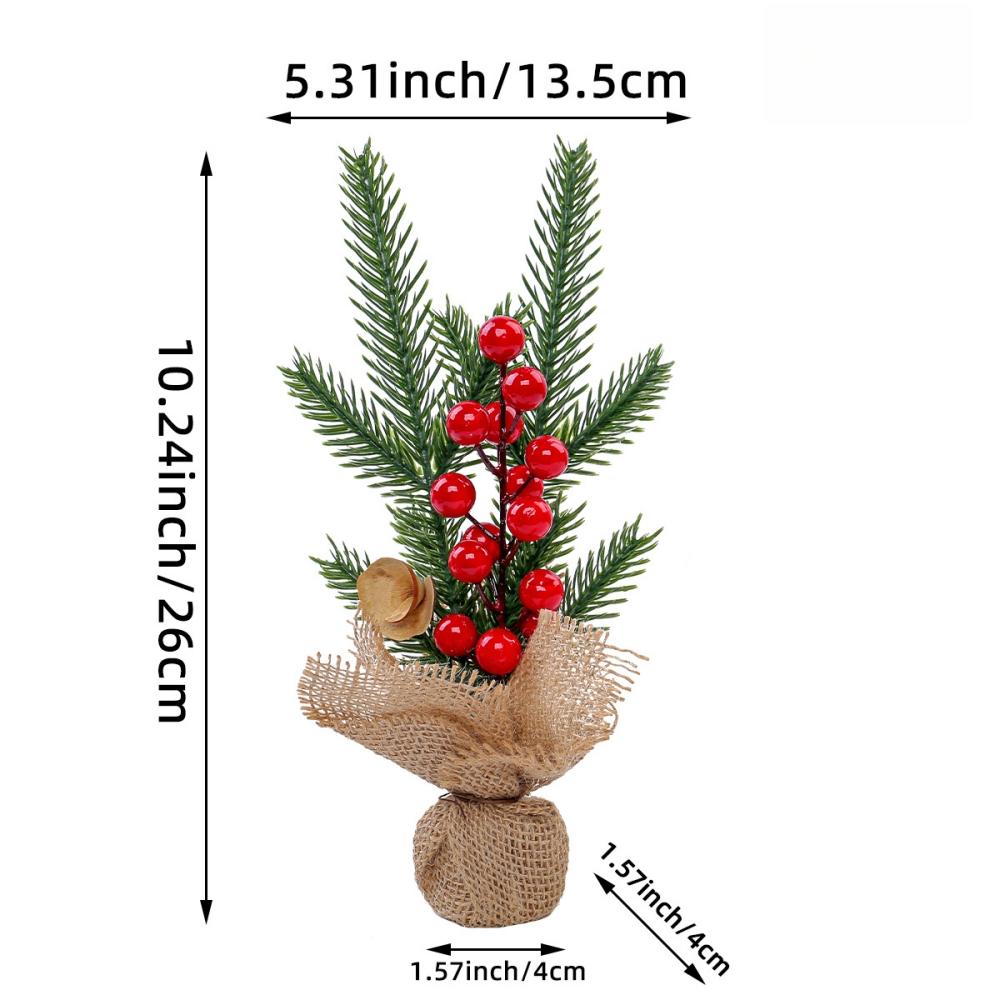 Desktop 25cm Christmas Tree, Used for Christmas New  Spring Festival Potted Festival Scene Arrangement Decoration Ornaments