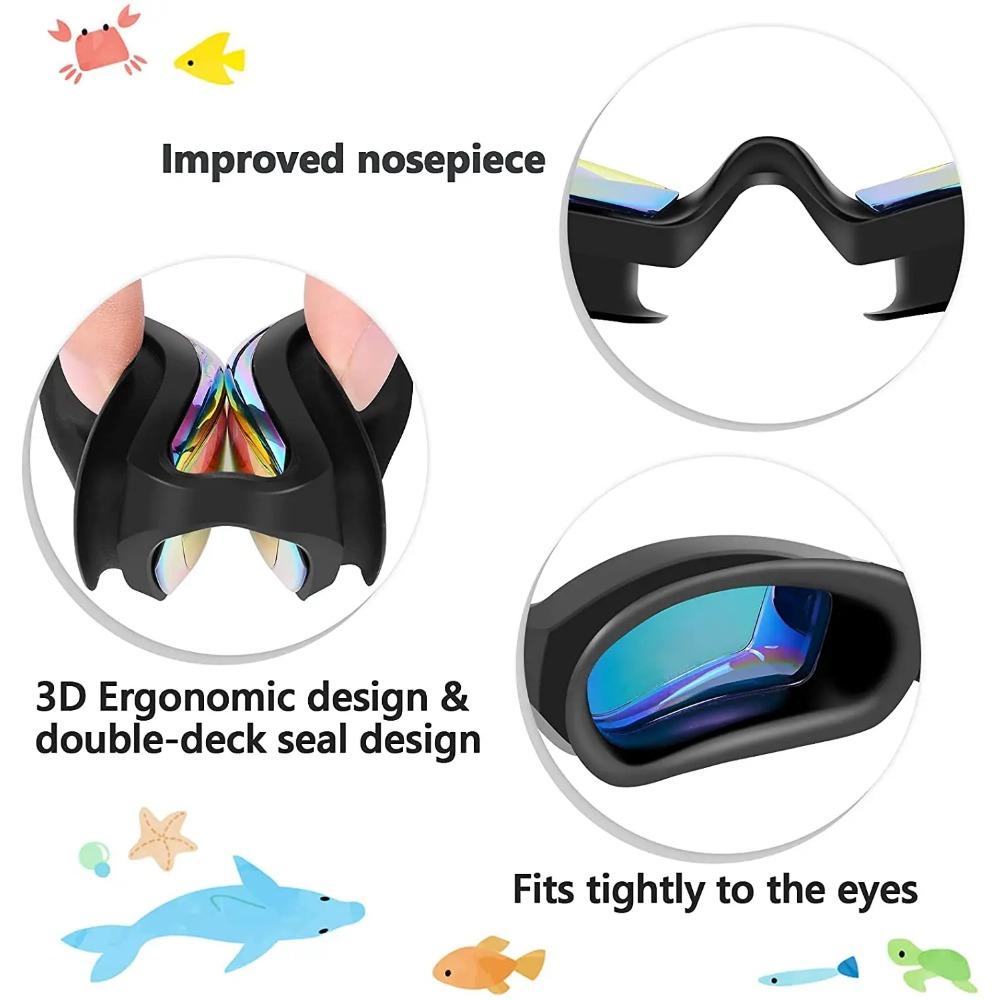 New Silicone Swimming Goggles Men Women Electroplating Colorful Adjustable Professional Swimming Glasses Waterproof Anti-UV