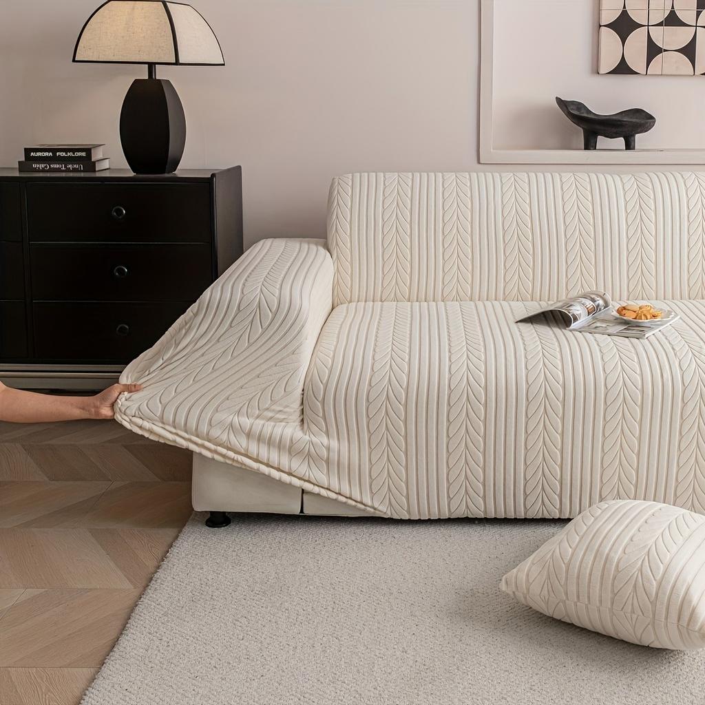 Elastic Sofa Cover Thicken Dust Cover Sofa Pad Jacquard Stretch Slipcovers Couch Covers 1/2/3/4/5 Seater Living Room Home Decor
