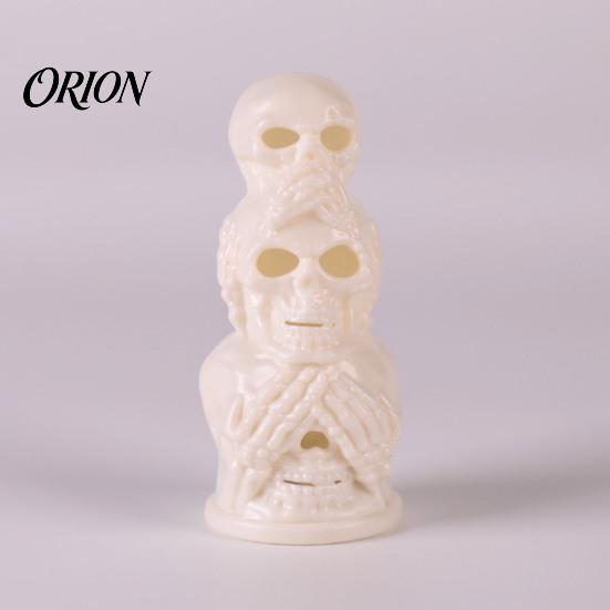Warm LED Light for Halloween Skull Night Light, Resin Decorative Candle Lamp Battery Operated Room, Haunted House, Unique Tabletop Decoration
