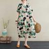 Summer New Retro Polka Dot Big Size Loose Casual Dress Women