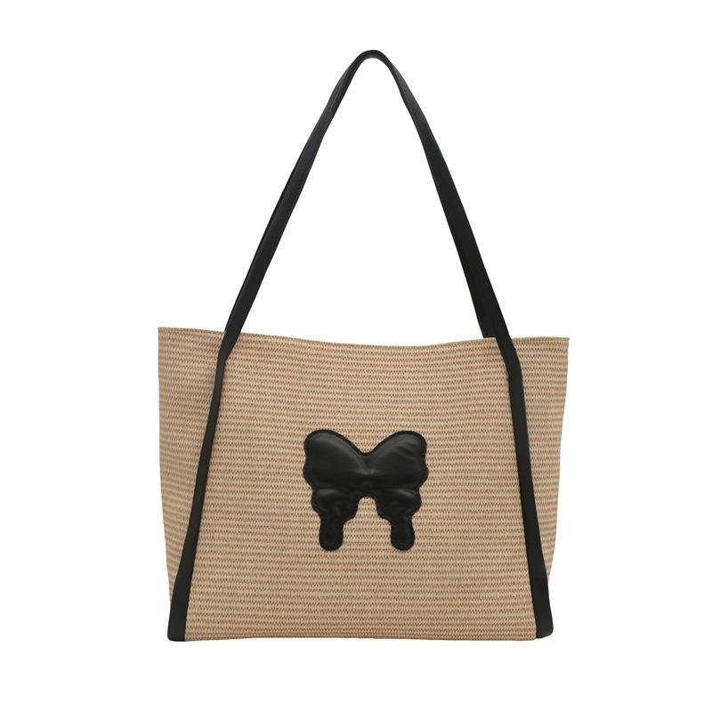 Summer Popular Straw Bucket Bag Women Fashion Commuter Tote Bag Women Ins Seaside Vacation Beach Bag